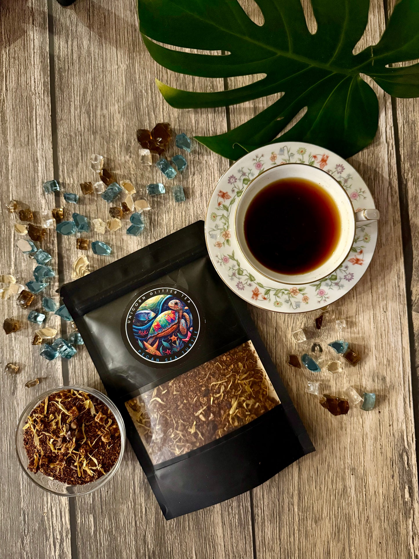 Pecan Sea Turtle Artisan Glitter Tea - 2 oz